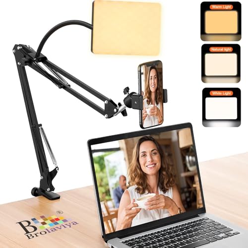BROLAVIYA Overhead Video Mobile Stand with 11 inch Video led Light 2700 to 5500k with Remote Control, Metal Arm,1/4" Ball Head for Camera,Gopro,with Mobile Bracket and Flexible Clip Arm - Image 3