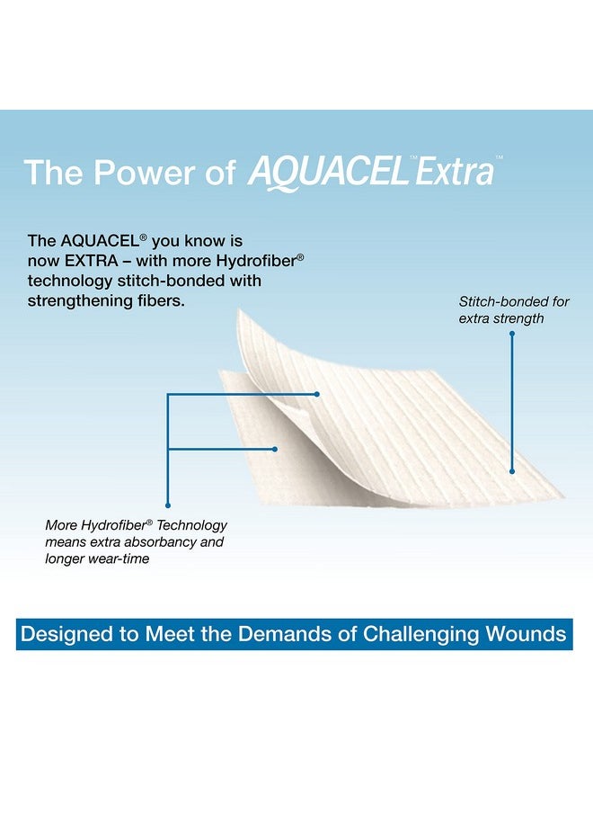 convatec ConvaTec AQUACEL Extra 6"x6" Hydrofiber Absorbant Dressing for Moderate to Highly Exuding Wounds, Non-Woven Two-Dimensional Strengthening Fibers, Square, 5ct Box  - Image 3