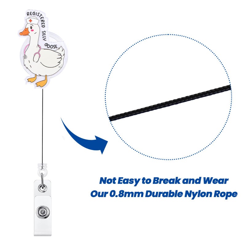 BVIIE Registered Silly Goose Funny Badge Reel  Cute Retractable Id Card Badge Holder  Name Tag Work Badge Clip For Icu Nicu Pediatric Anes Rn Lpn Lvn Cna Er Ob/Gyn L&D Night Shift Nurse  Nurse Gifts - Image 5