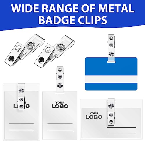 Seajan 1000 Pcs Metal Badge Clips Bulk Double Hole Name Tag Clips with Clear PVC Straps Alligator ID Strap Clips for ID Cards Holders Office School Supplies - Image 5