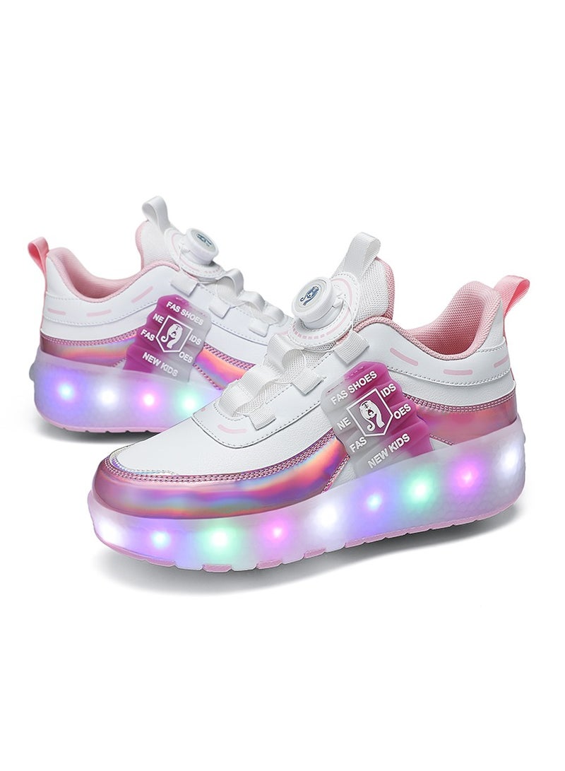 Loquat LED Flash Light Sneaker Skate Shoes with Wheels USB Charging Roller Skates Shoes - Image 2