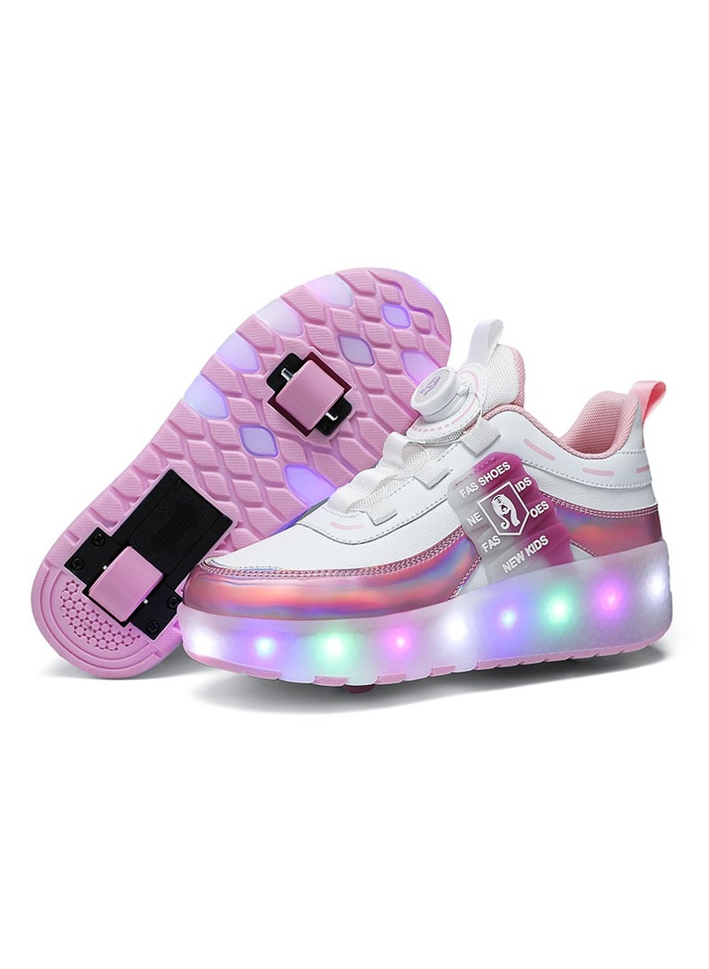 Loquat LED Flash Light Sneaker Skate Shoes with Wheels USB Charging Roller Skates Shoes - Image 1