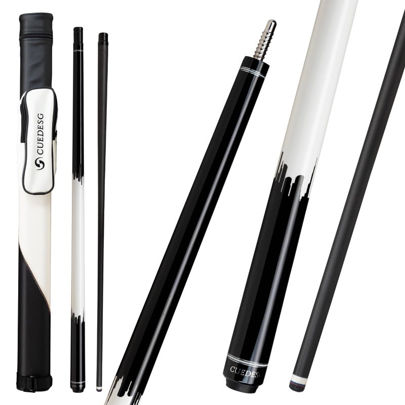 CUEDESG Carbon Fiber Pool Cue Stick 105mm118mm125mmLow Deflection Pool StickProfessional Cue Stick with Case Black118mm