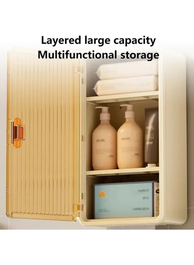 White Interlayer Toilet Paper Storage Box Wall Mounted Bathroom Organizer Space Saving Design - Image 5