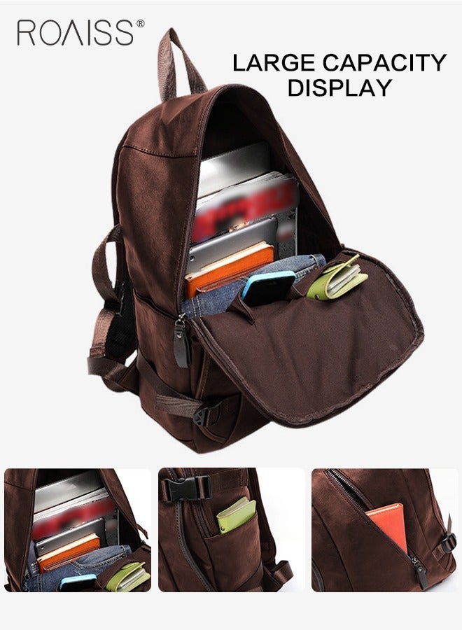 roaiss Men Stylish Backpack, Large Capacity Travel Backpack, Laptop Bag with Zipper Closure and Multiple Pockets, Waterproof Boarding Bag for Men, Suitable for Travel, Work, School or Outdoor Activities, 32*14*41cm - Image 5