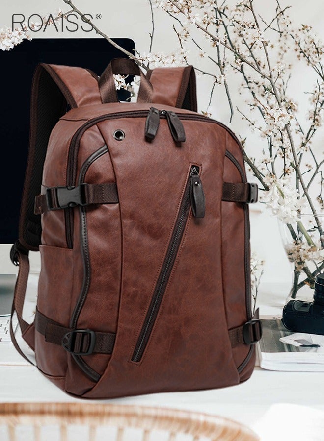 roaiss Men Stylish Backpack, Large Capacity Travel Backpack, Laptop Bag with Zipper Closure and Multiple Pockets, Waterproof Boarding Bag for Men, Suitable for Travel, Work, School or Outdoor Activities, 32*14*41cm - Image 2