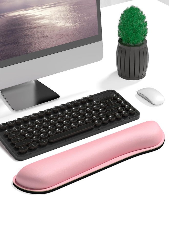 Dapesuom Enlarge Keyboard Wrist Rest Pad, Cute Memory Foam Wrist Rest for Computer Keyboard, Ergonomic Keyboard Mouse Wrist Support for Typing Pain Relief, Comfort for Office, Gaming, Rose Pink - Image 2