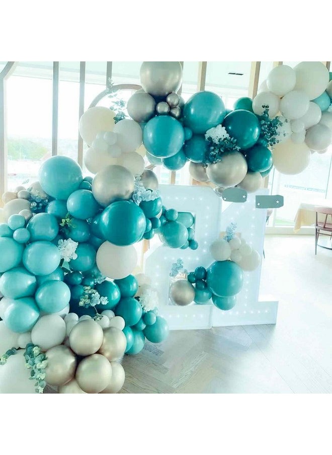 PartyWoo Teal Blue Balloons, 50 Pcs 12 Inch Teal Balloons, Turquoise Balloons For Balloon Garland Or Balloon Arch As Birthday Party Decorations, Wedding Decorations, Baby Shower Decorations, Blue-Y17  - Image 3