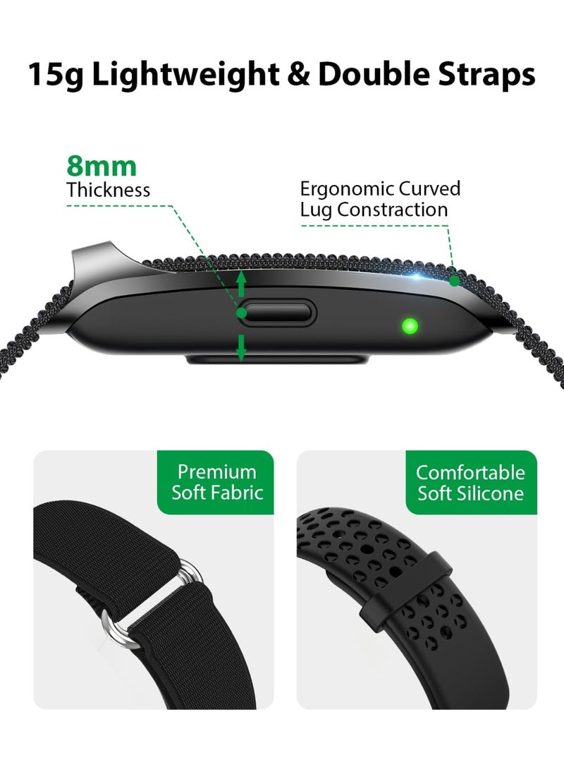 Fitness Trackers/Smart Bracelet for Men Women, Wearable Activity & Fitness Tracker Band, 24H Sleep Tracker, All-Day Continuous Heart Rate Blood Pressure Stress HRV Monitor, 170+ Sport Modes, Free APP and 2 pcs Bands(Black) - Image 3