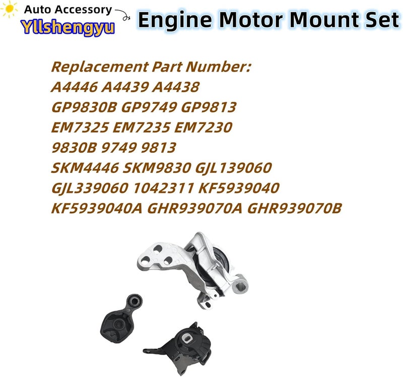 Yllshengyu Engine Motor Mount Set, 3Pcs for Mazda 3, 6, and CX-5 - Image 3
