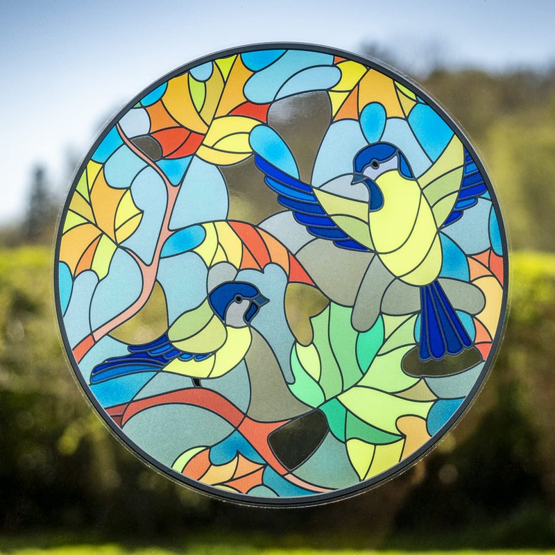 Large Stained Glass Effect Window Sticker  Beautiful Decorative Stained Glass Effect Bird Suncatcher Decal to Apply to Windows