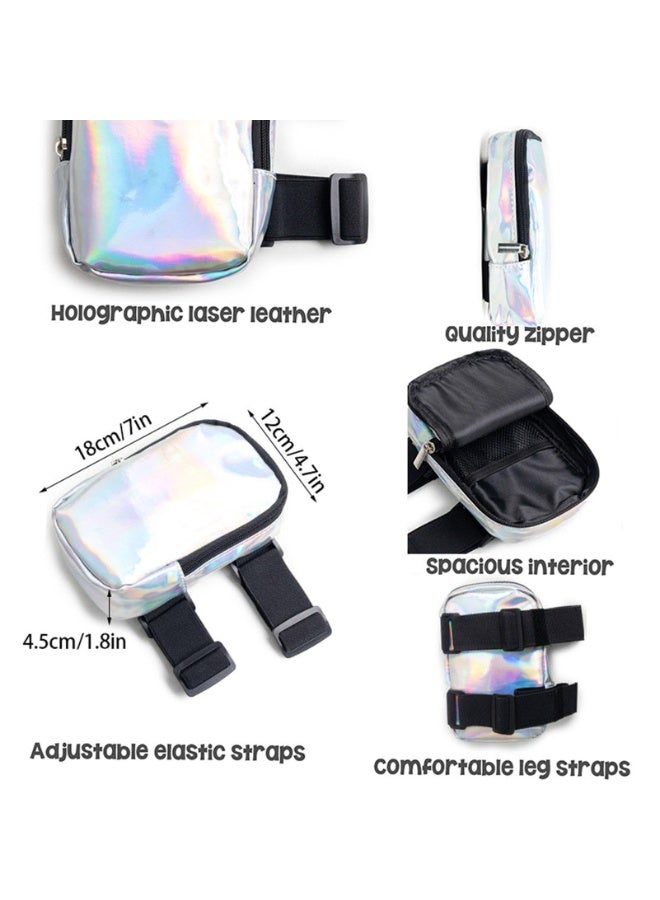 CMGTYYD Leg Strap Bag with Adjustable Strap, Adjustable Strap Leg Bag, Stylish Women's Thigh Harness Leg Bag, Comfortable, silver - Image 3