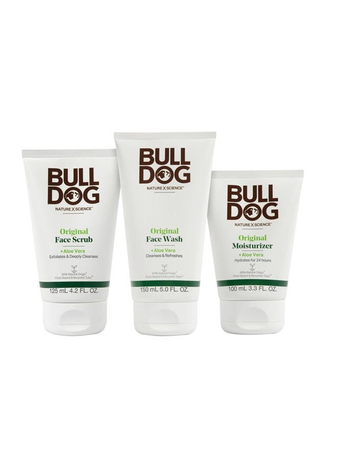 Bulldog Mens Skincare and Grooming Original Full Face Kit with Moisturizer, Face Wash & Face Scrub - Image 1