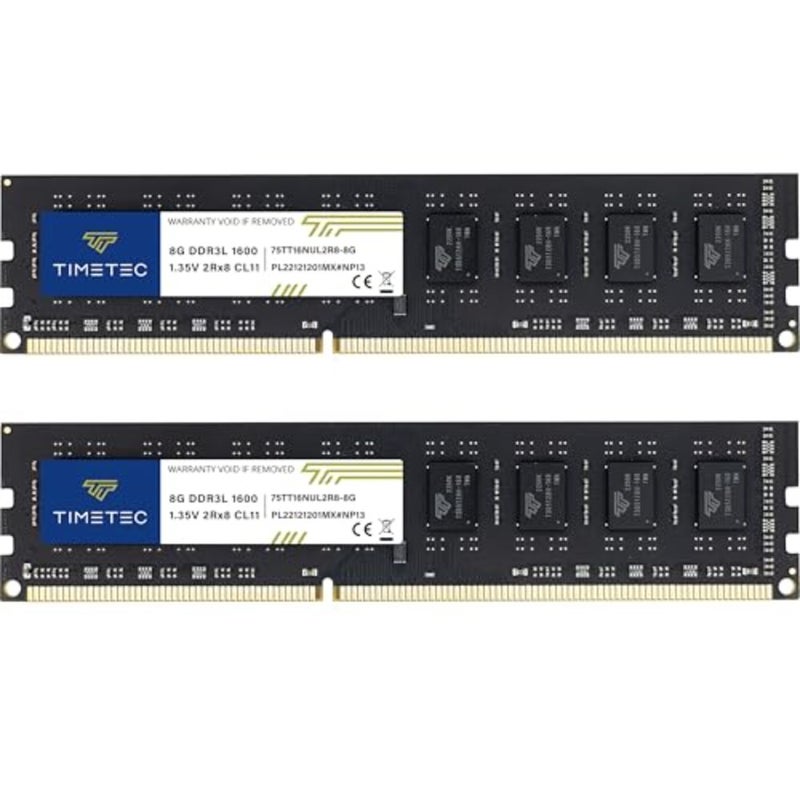 ترقية ذاكرة الوصول العشوائي للكمبيوتر المكتبي: DDR3L/DDR3 1600 ميجا هرتز، طقم 16 جيجا بايت 2 × 8 جيجا بايت، غير مزود بنظام تصحيح الأخطاء (ECC)، 1.35 فولت/1.5 فولت، CL11، 2Rx8، 240 دبوس UDIMM - Image 1