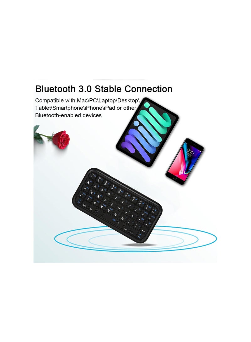 Wireless Keyboard Super Mini, Rechargeable Cordless Bluetooth Keybaord, Silent Compact Small Pocket Travel Keypad, Portable Slim Wireless Keyboard, for Computer Laptop PC Notebook Tablets Smartphones - Image 4