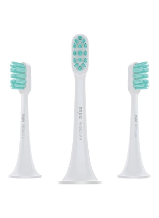 NIBEMINENT 3 Pack Electric Toothbrush Head White/Green 14x8x3cm - Image 1
