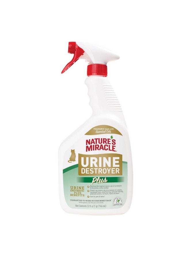 Nature's Miracle Urine Destroyer Plus For Cats, Enzymatic Formula For Severe Cat Urine Stains, 32 Oz - Image 1