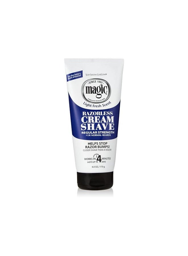 SoftSheen-Carson Magic Razorless Cream Shave Regular Strength Light Fresh Scent 6oz Tube - Image 1