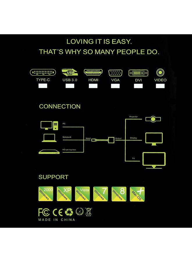 VGA To HDMI Converter Output 1080P HD With Audio Adapter Cable Black - Image 2