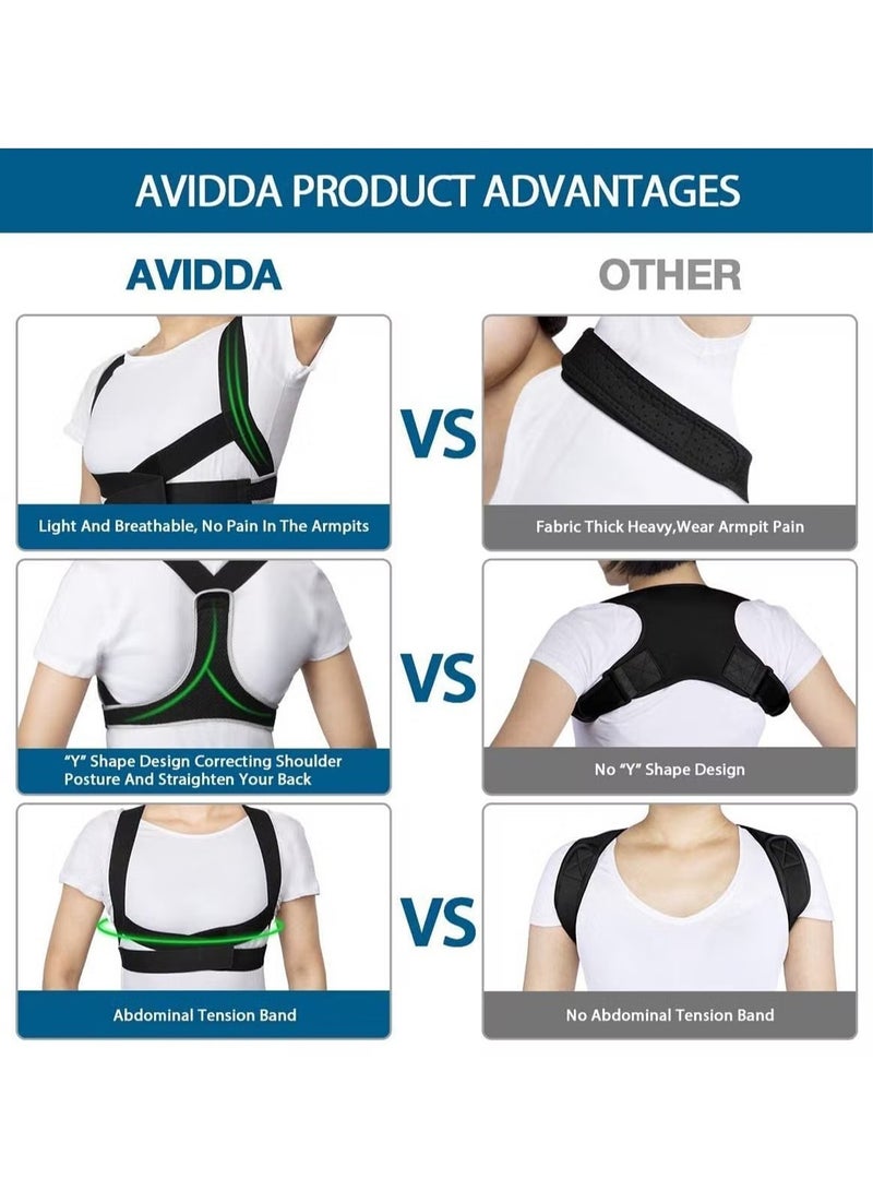 Posture Corrector for Women Men,Ultra Thin Light Upper Back Support Brace for Clavicle,Neck,Back Shoulder Pain Relief,New Invisible Correction Hunchback Adjustable Sitting Posture Corrector (M) - Image 4