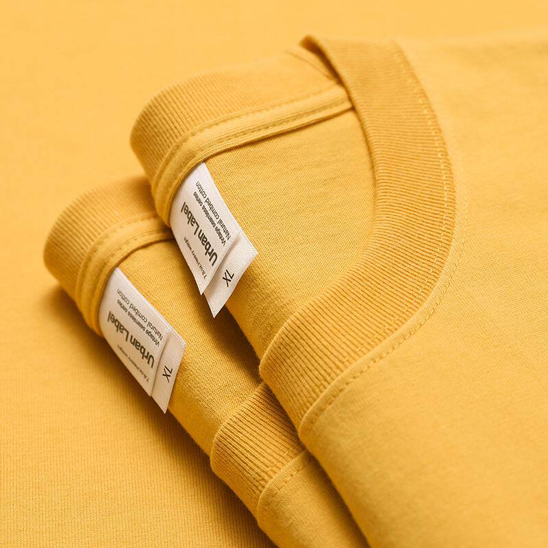 Xinjiang cotton 300g heavyweight pure cotton short-sleeved T-shirt men's solid color round neck loose plus-size base shirt women's summer - Image 1