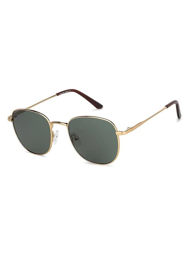 VINCENT CHASE Vintage Full Rim Round Frame Polarized & UV Protected Sunglasses VC S13119 - 51mm - Gold