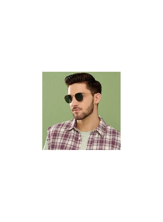 VINCENT CHASE Vintage Full Rim Round Frame Polarized & UV Protected Sunglasses VC S13119 - 51mm - Gold