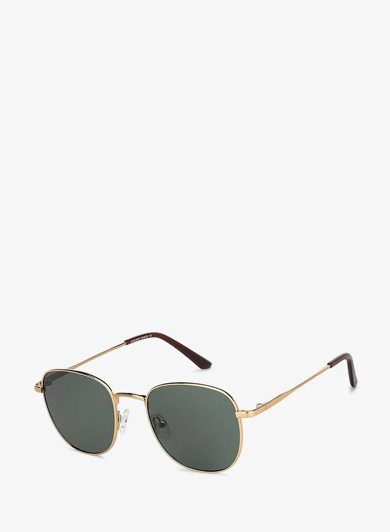 فينسينت تشيس Vincent Chase By Lenskart | Vintage Full Rim Round Frame Polarized & UV Protected Sunglasses VC S13119 - 51mm - Gold