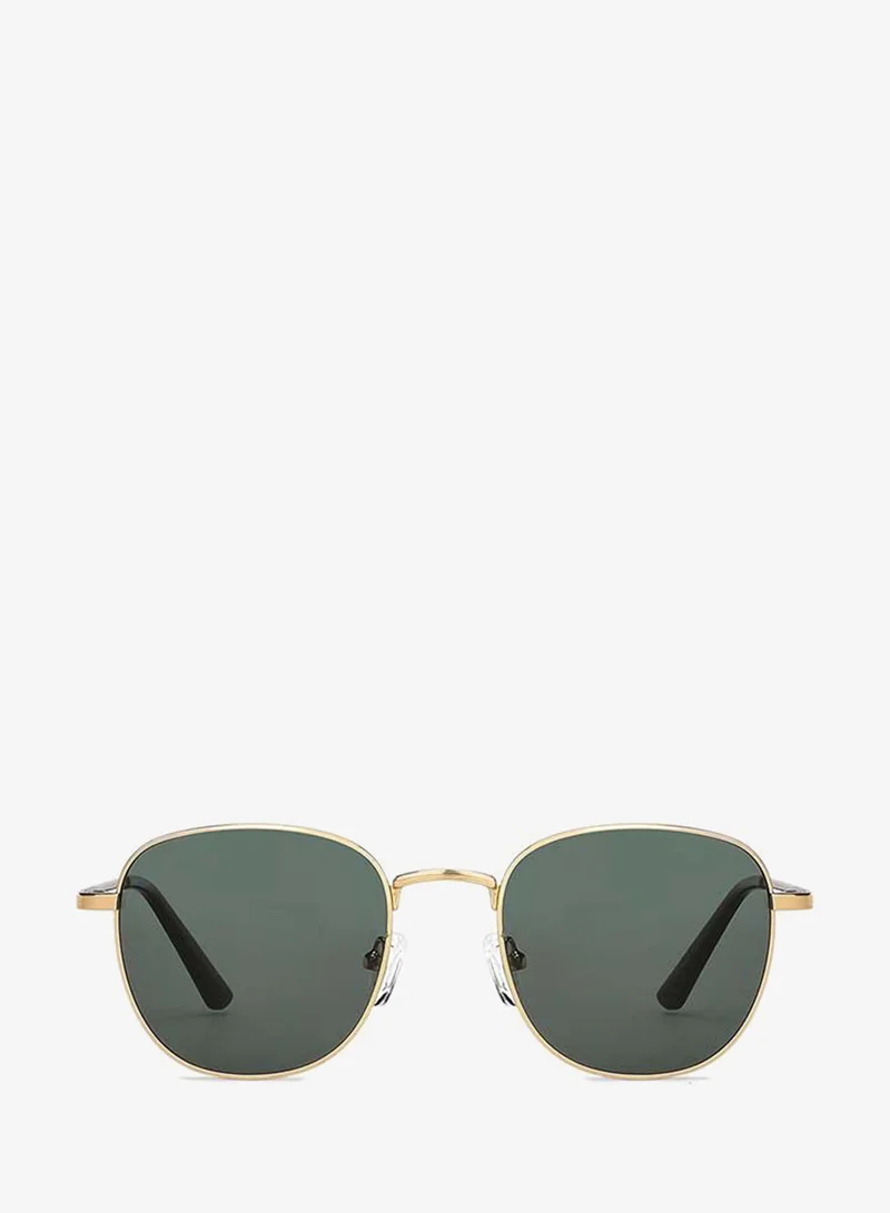 فينسينت تشيس Vincent Chase By Lenskart | Vintage Full Rim Round Frame Polarized & UV Protected Sunglasses VC S13119 - 51mm - Gold