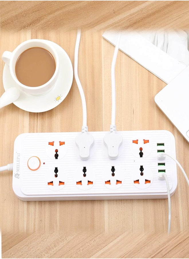 TYCOM - Tycom Power Strip Surge Protector with USB- Extension Cord Flat Plug with Widely 8 AC Outlet and 6 USB, Small Desktop Station with 6 ft Power Cord, Compact Socket - Image 1