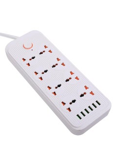 Tycom Power Strip Surge Protector with USB- Extension Cord Flat Plug with Widely 8 AC Outlet and 6 USB, Small Desktop Station with 6 ft Power Cord, Compact Socket