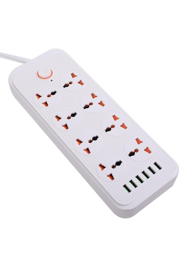 TYCOM - Tycom Power Strip Surge Protector with USB- Extension Cord Flat Plug with Widely 8 AC Outlet and 6 USB, Small Desktop Station with 6 ft Power Cord, Compact Socket - Image 1