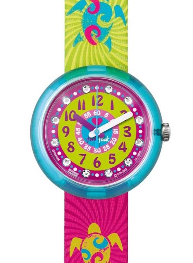Swatch Kids Unisex Turquoise Splashy & Flashy Quartz Movement Water Resistant Wrist Watch - 32 Mm - Image 2