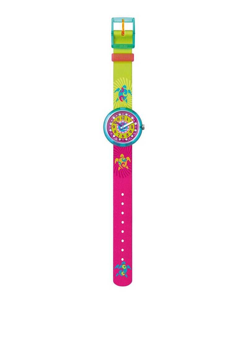 Swatch Kids Unisex Turquoise Splashy & Flashy Quartz Movement Water Resistant Wrist Watch - 32 Mm - Image 1