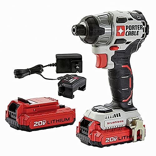PORTER CABLE PORTER-CABLE 20V MAX Impact Driver, 1/4 Inch, 2,700 RPM, Battery and Charger Included (PCCK647LB) - Image 1