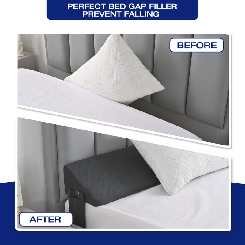 MIDLADE King Bed Wedge Pillow for Headboard Mattress Long Wedge Pillow Bed Bolster King Gap Filler Nora Pillows for Dorm Sleeping Backest Home Decor RV House Accessories Hotel Must Haves Grey - Image 5