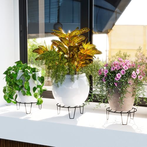 WonderStand Orion | Round Plant Stands for outdoor Balcony, round plant stands for indoor living room, Rust Proof Flower Pot Stand Galvanized Metal with 7 Layer Coating (Set of 10) - Image 3