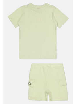 Nicce Toddlers Boy 2 Pieces Brand Logo T-Shirt And Short Set, Mint Green  - Image 2