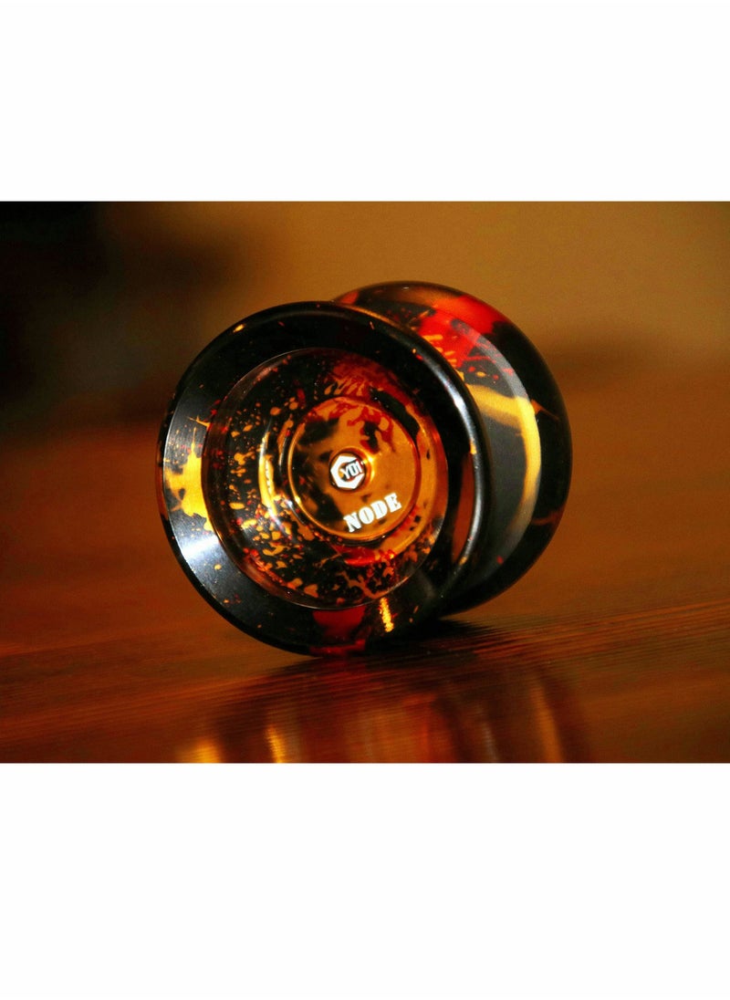 Responsive Yoyo, Y01 Node Unresponsive Yoyo Advanced Professional Yoyo , Long Spinning Time Prettiest Yoyo with Glove, Yoyo Bag and 5 Replacement Yoyo Strings (Black Splash Golden)  - Image 3
