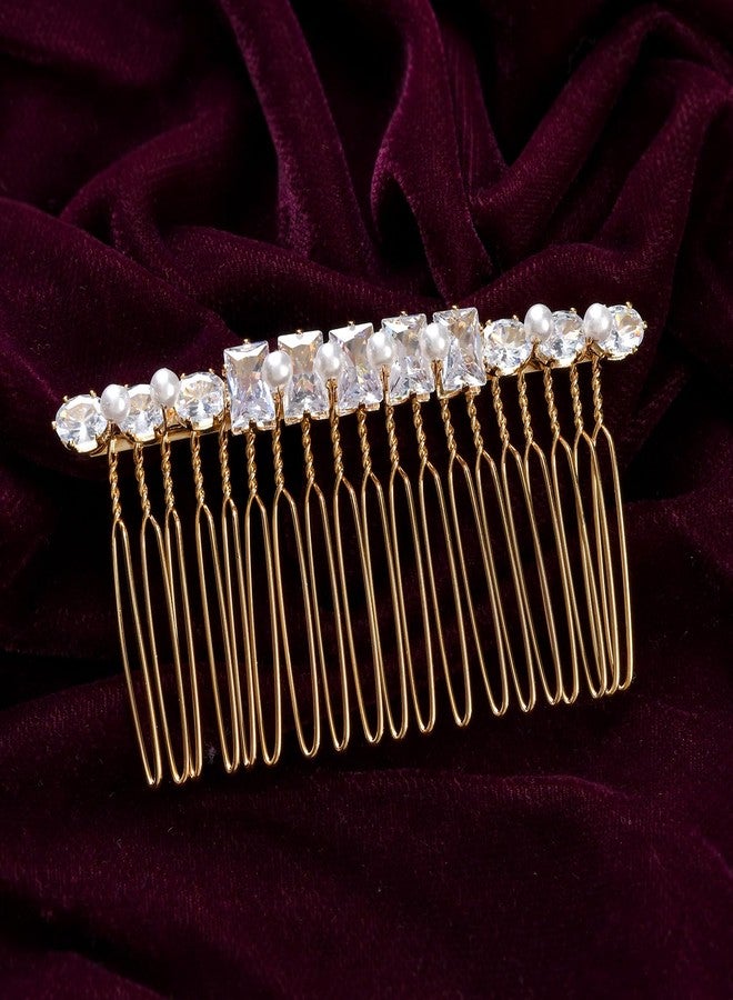 VOYLLA Royal Romance Viviana Comb Pin Hair Accessories|Comb Pin Hair Accessories For Women|Women Hair Accessories|Gift For Women|American Diamond|Wedding|Cocktail|Love|Heart|Party|Valentine Gift - Image 3