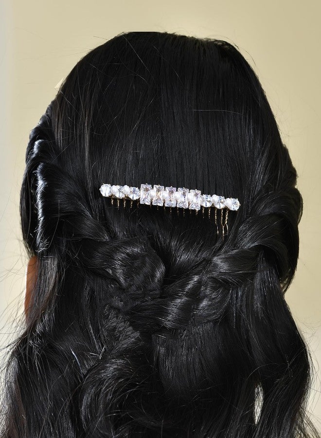 VOYLLA Royal Romance Viviana Comb Pin Hair Accessories|Comb Pin Hair Accessories For Women|Women Hair Accessories|Gift For Women|American Diamond|Wedding|Cocktail|Love|Heart|Party|Valentine Gift - Image 4