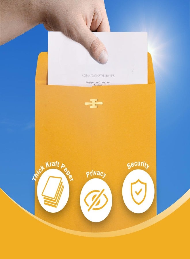 Goefun 6x9 Clasp Envelopes - 20 Pack, Goefun Brown Yellow Manila Envelopes 6x9, 100GSM Heavy Kraft Paper, for Mailing - Image 4