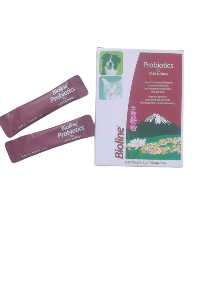 بايولاين بروبيوتيك نشط للكلاب والقطط 3 غرام × 10 - Image 2