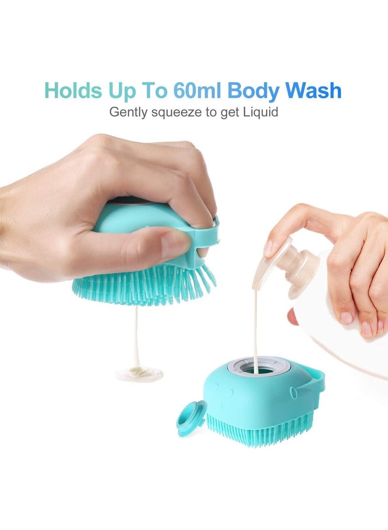 فرشاة استحمام الجسم والتدليك السيليكونية الناعمة مع موزع الشامبو - Image 2