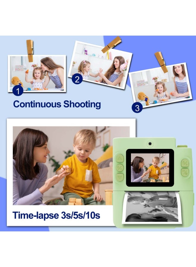 Kids Instant Print Camera 48M Pixel 1080P Video 16X Zoom Games Music Player Multiple Toy Camera Perfect For Boys Girls Birthday Holiday Gift - Image 4