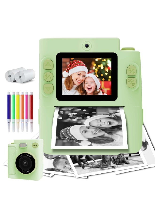 Kids Instant Print Camera 48M Pixel 1080P Video 16X Zoom Games Music Player Multiple Toy Camera Perfect For Boys Girls Birthday Holiday Gift - Image 1