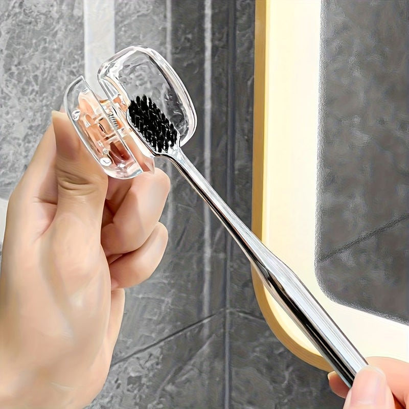 6 Pieces Toothbrush Head Protectors Easy Open Close Design for Home Travel Bathroom Office - Image 1