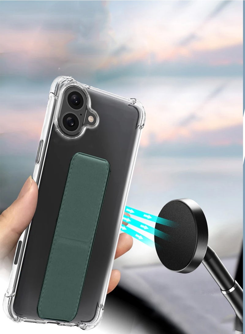 Wtech Apple iPhone 16 2024 TPU Hand Grip Air Pillow Case Cover - Clear/Dark Green - Image 5