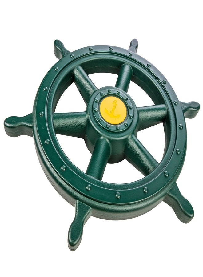 Jack and June Yellow and Green Captain Ship Wheel Swing Set Accessory for Any Playset - Image 1