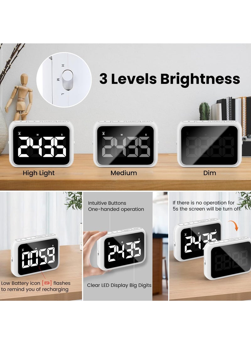 SYOSI - Kitchen Timer Loud Digital, USB Rechargeable with Large LCD Display & Adjustable Loud Alarm, Digital Timer, Egg Timer, Kitchen Timers for Cooking, Timer for Kids, Ideal Magnetic TimerDesk Timer - Image 1
